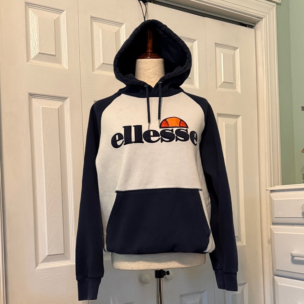 Ellesse TALIAMENTO Pullover Hoodie (Blue/White) Men's Sweater Sz XL/S